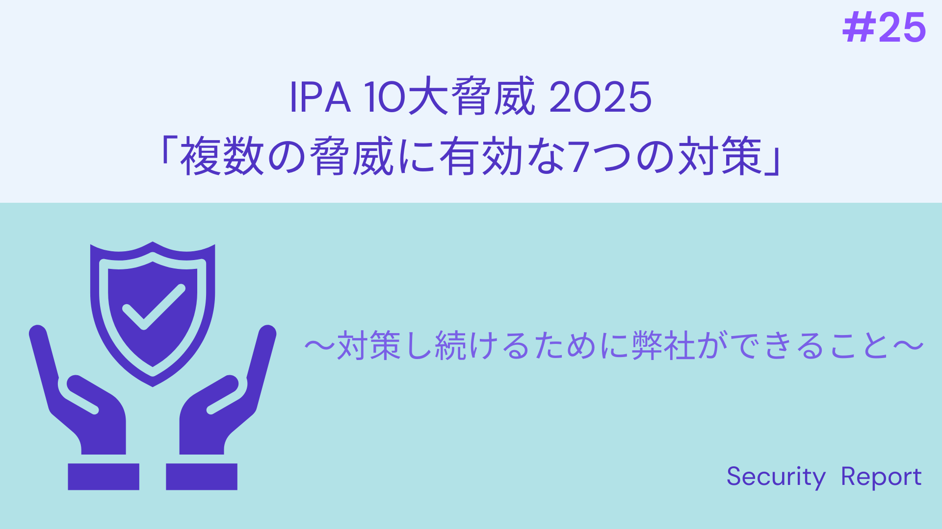 25 IPA 10大脅威 2025「複数の脅威に有効な7つの対策」 ～対策し